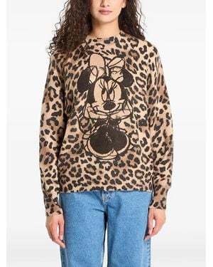 Desigual X Disney Minnie Mouse Leopard-Print Jumper - Blue