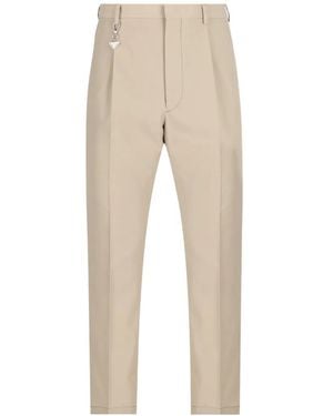 Prada Pleat Detail Trousers - Natural