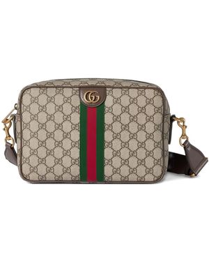 Gucci Medium Ophidia Web Cross Body Bag - Grey