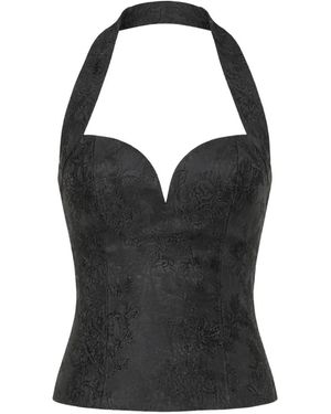 Reformation Top Astrid con estampado floral - Negro