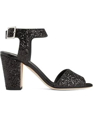 Giuseppe Zanotti Emmanuelle 80Mm Glitter Sandals - Black