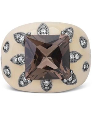 Andreoli Smoky Ring Met Topaas En Diamant - Grijs