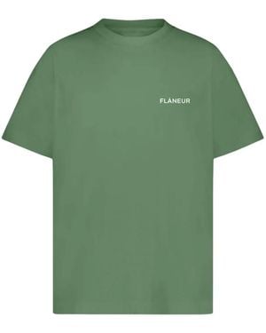 flâneur Logo-Print T-Shirt - Green