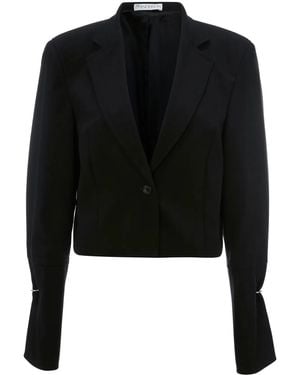 JW Anderson Ring-Detail Cropped Blazer - Black