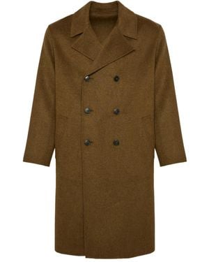 Yves Salomon Double-Sided Wool-Cashmere Coat - Natural