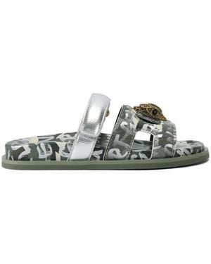 Kurt Geiger Camouflage Eagle Cut Out Sandals - White