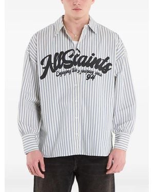 AllSaints Adrianne Striped Shirt - Grey