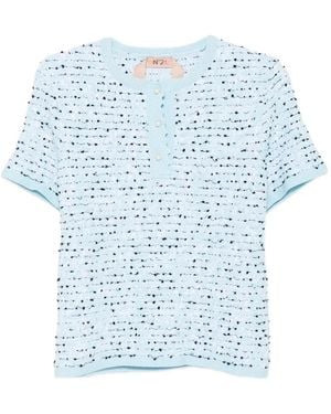 N°21 Ruffled Polo Shirt - Blue