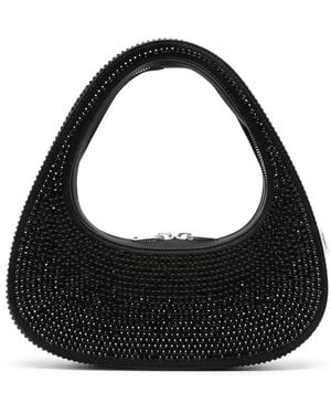 Coperni Crystal-Embellished Swipe Bag - Black