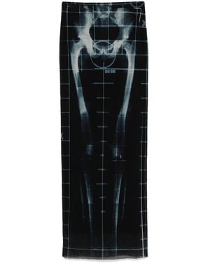 Jean Paul Gaultier X-ray マキシスカート - ブラック
