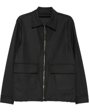 Eraldo Zip-Up Flap-Pocket Jacket - Black