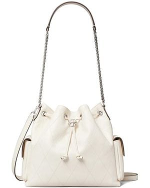 Tory Burch Charlie Quilted Shoulder Bag - White
