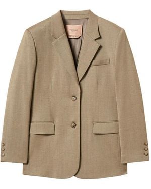 Twinset Blazer De Satén Mate - Neutro
