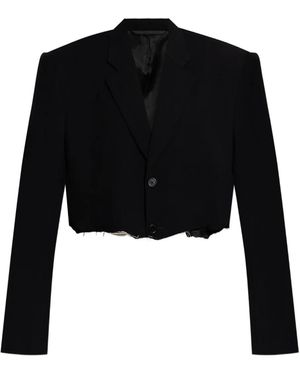 Balenciaga Single-Breasted Notched Lapels Blazer - Black