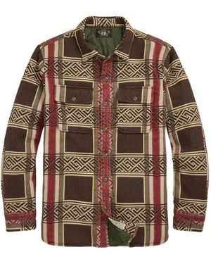 RRL Checked Padded Shirt Jacket - Grey