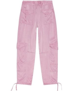 Ganni Washed Satin Trousers - Pink