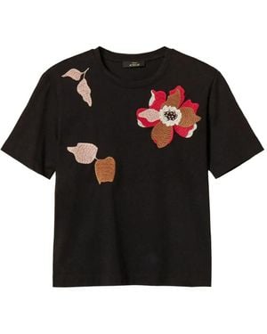 Twinset Regular Fit T-Shirt With Embroidery - Black