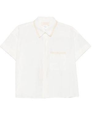 iBlues Lace-Trim Short-Sleeve Shirt - White