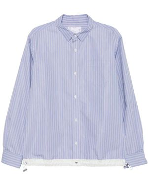 Sacai Chemise Rayée À Lien De Resserrage - Purple