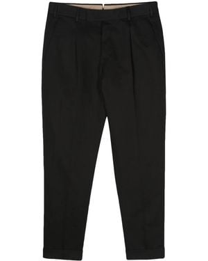 PT Torino Mid-Rise Tapered Trousers - Black