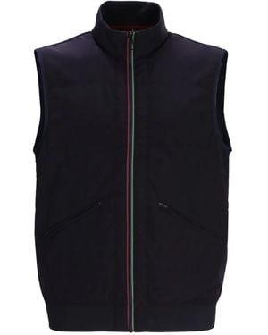 Paul Smith Zip-Fastening Striped Waistcoat - Blue