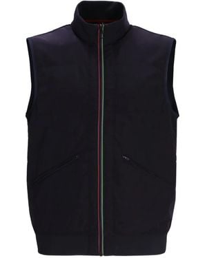 Paul Smith Gestreifte Weste Mit Reißverschluss - Blau