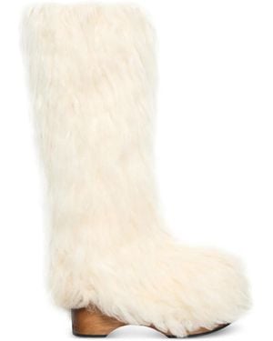 Acne Studios Furry Clog Boots - White