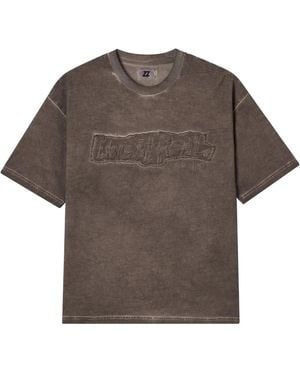 Izzue Embroidered-logo Cotton T-shirt - グレー