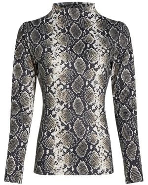 KARL LAGERFELD Mock-Neck Long-Sleeved Top - Black