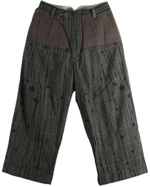 Ziggy Chen Rain Drop Patterned Wide-Leg Pants - Gray