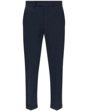 Department 5 Logo-Patch Pleated Trousers - Blue