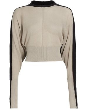 Rick Owens Cropped Trui Met Vlakken - Naturel