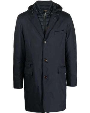 Moorer Redon Single-Breasted Padded Coat - Blue