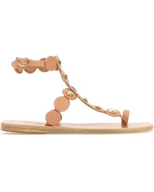 Ancient Greek Sandals Madison Leather Disc-Embellished Sandals - Brown