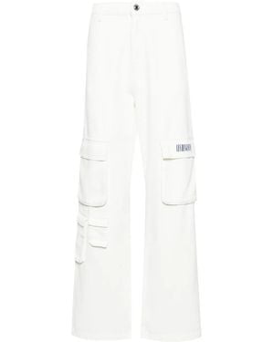 Les Benjamins Denim Cargo Trousers - White