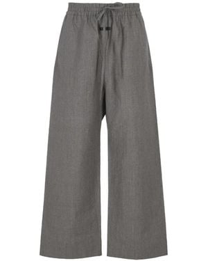 Fear Of God Drawstring-Waist Wide-Leg Trousers - Grey