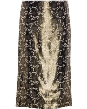 KENZO Bleistiftrock Mit Blumen-Print - Schwarz