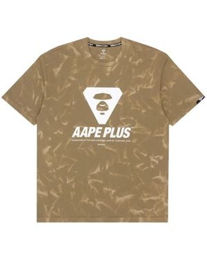 Aape By A Bathing Ape Moonface Logo-Print T-Shirt - Black