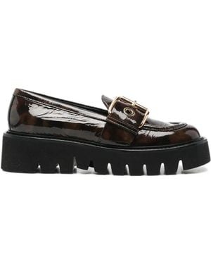 Agl Attilio Giusti Leombruni Luggie Buckle-Detail Loafers - Black