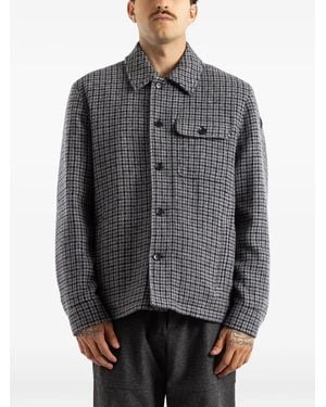 Moncler Check-Pattern Shirt Jacket - Grey