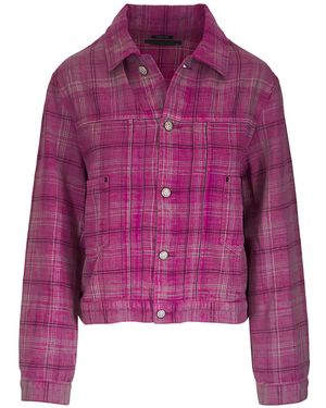 R13 Camisa A Cuadros - Morado