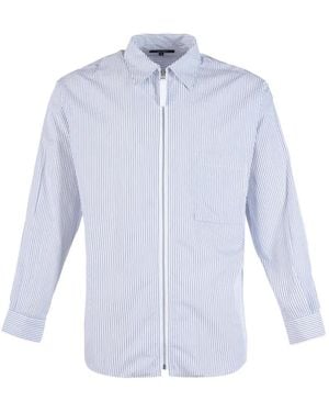 Comme des Garçons Chemise Zippée À Rayures Verticales - Bleu