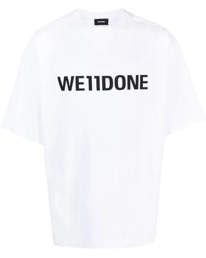 we11done Logo-Print Cotton T-Shirt - White