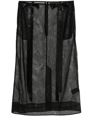 Simone Rocha Ribbon-Embellished Skirt - Black
