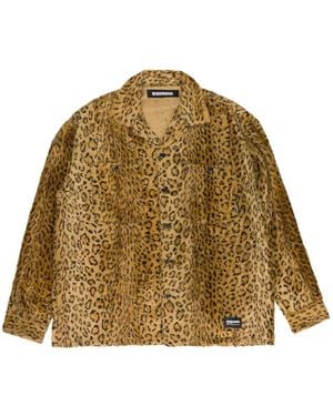 Neighborhood Leopard-Print Faux-Fur Shirt - Orange
