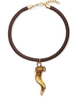 Silvia Tcherassi Collar Dominica Con Charm Trenzado - Metálico