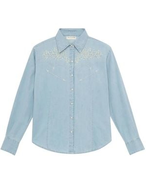 MAISON HOTEL Embroidered Shirt - Blue