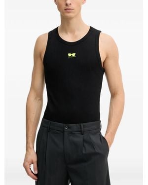 KARL LAGERFELD Graphic-Print Tank Top - Black
