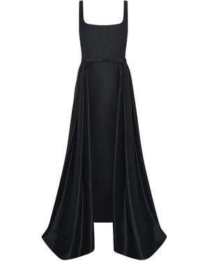 Nicholas Square-Neck Midi Dress - Black