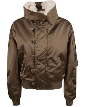 Isabel Marant Elisa キルティング フェイクファーカラージャケット - ブラウン